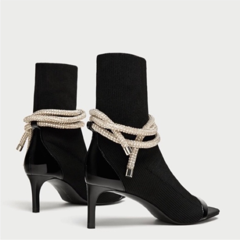 Zara Peep Toe Sock Boot